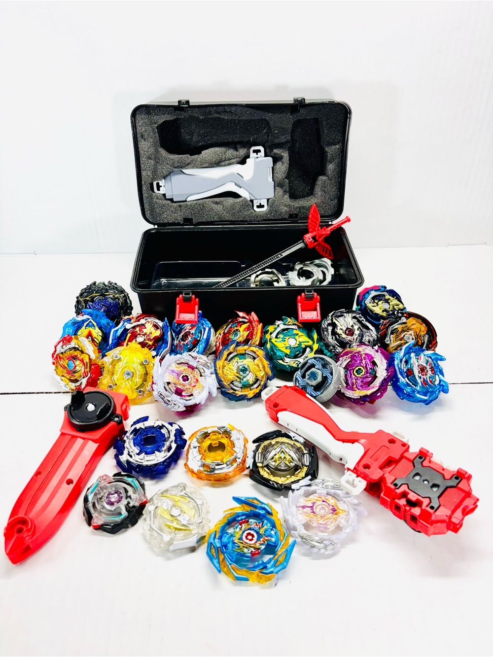 Spin Beyblade Large Lot Portable Gyro Toys Launcher Storage Box